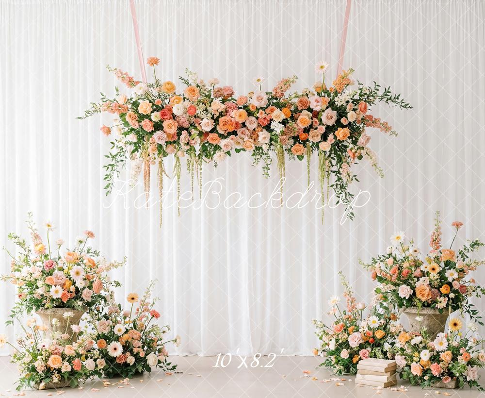 Kate Spring Florals White Drapes Backdrop Designed by Patty Robert - Image 6