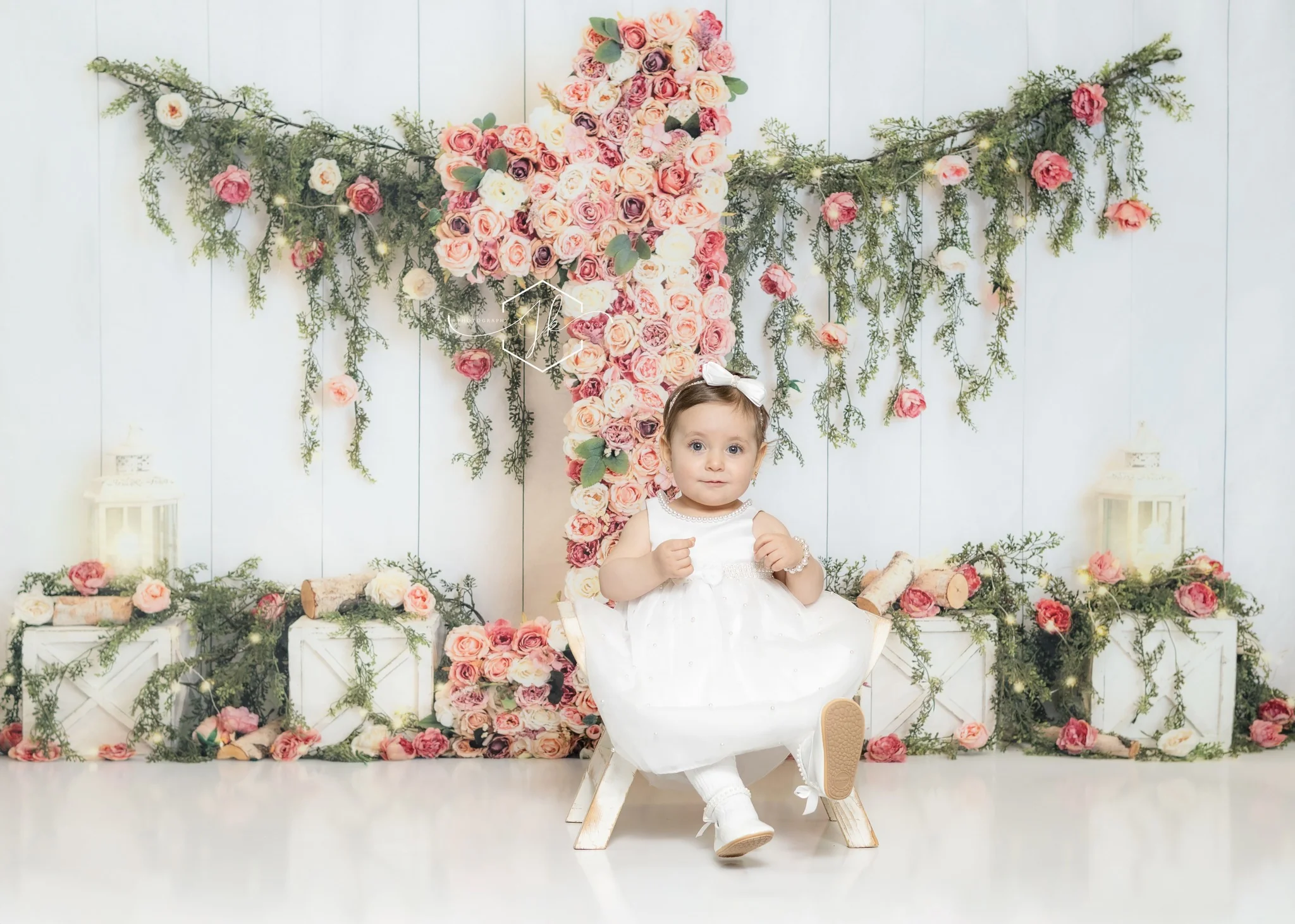Kate Spring Flower 1st Birthday Backdrop Designed by Megan Leigh Photography - Image 3