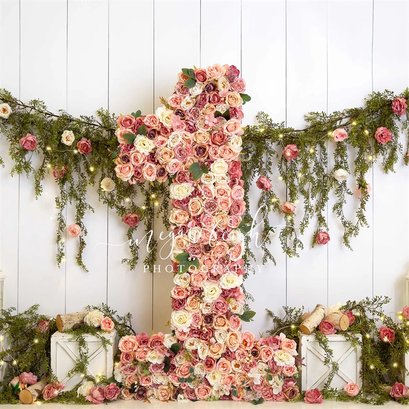 Kate Spring Flower 1st Birthday Backdrop Designed by Megan Leigh Photography - Image 4