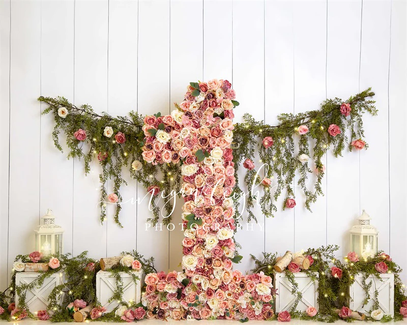 Kate Spring Flower 1st Birthday Backdrop Designed by Megan Leigh Photography - Image 5