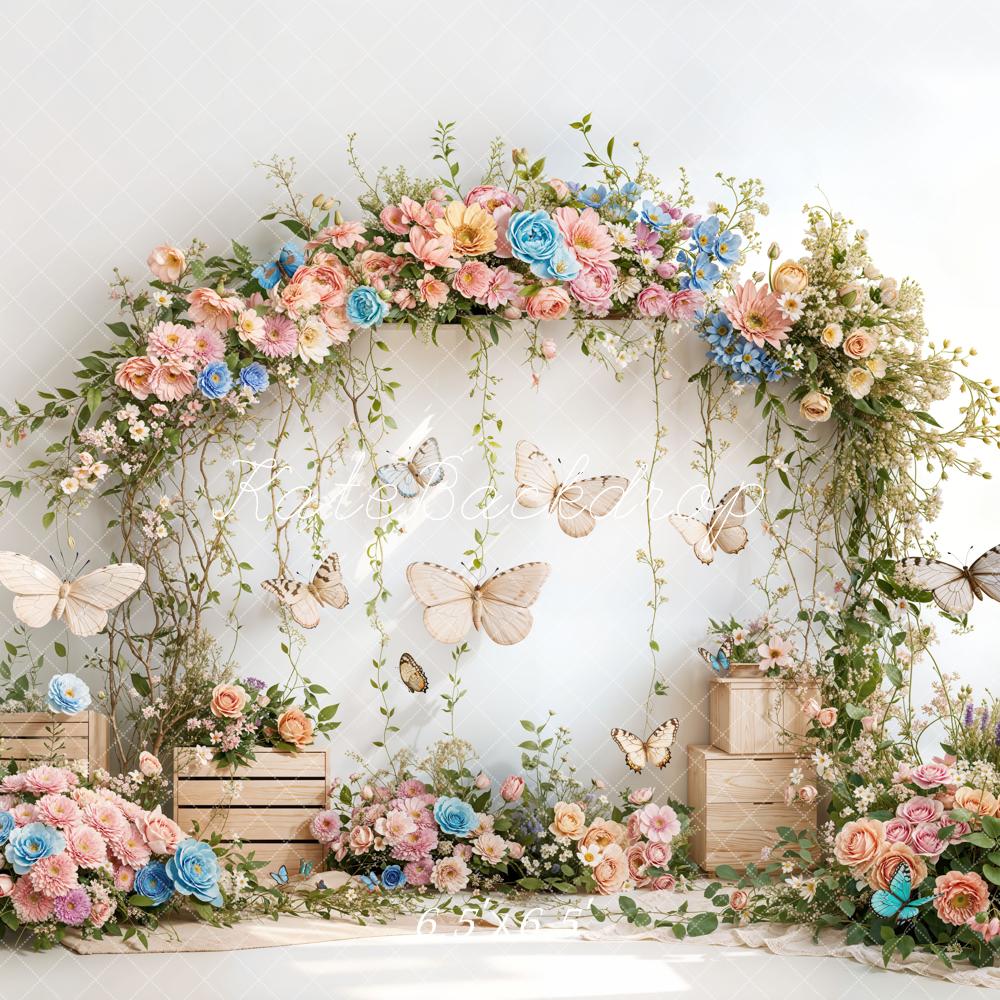 Kate Spring Flower Arch Butterfly Backdrop Designed by Emetselch - Image 2
