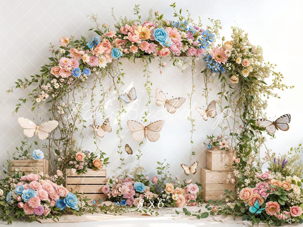 Kate Spring Flower Arch Butterfly Backdrop Designed by Emetselch - Image 3