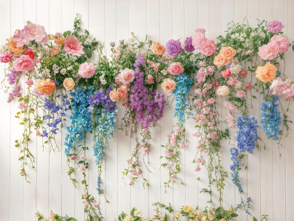 Kate Spring Flower Arch Colorful Fleece Backdrop Designed by Emetselch - Image 2