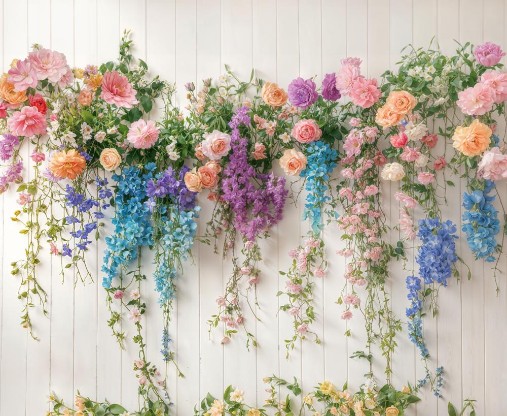 Kate Spring Flower Arch Colorful Fleece Backdrop Designed by Emetselch - Image 3
