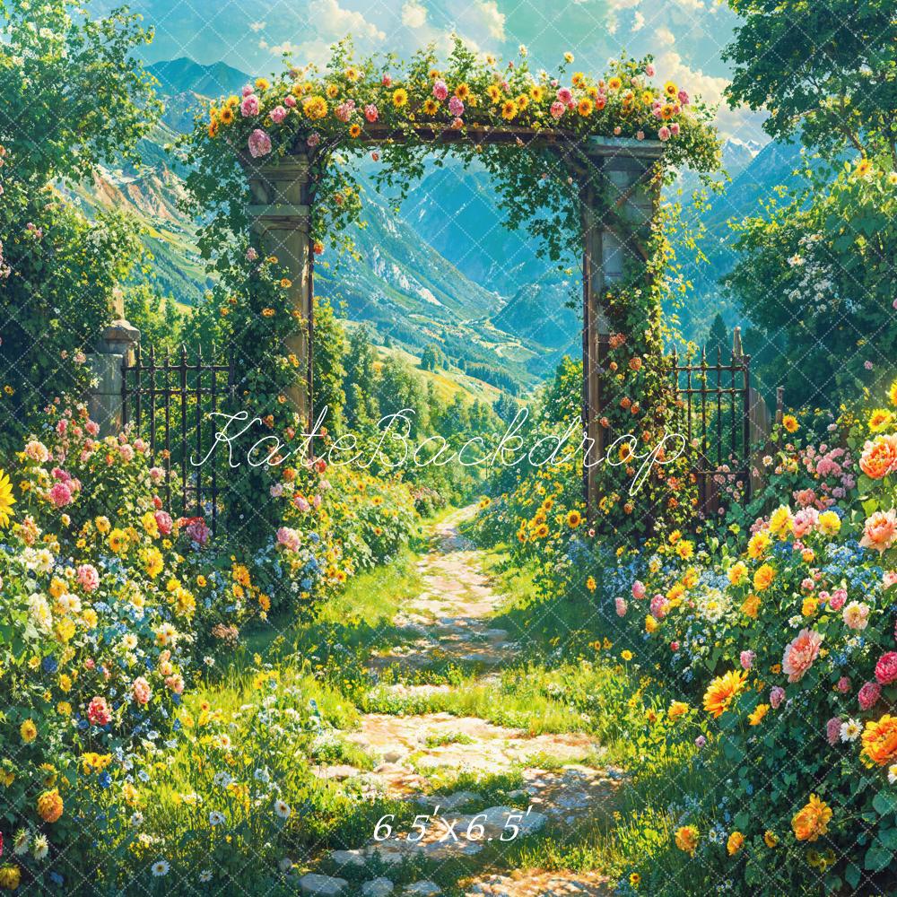 Kate Spring Flower Arch Garden Path Backdrop Designed by Emetselch - Image 2