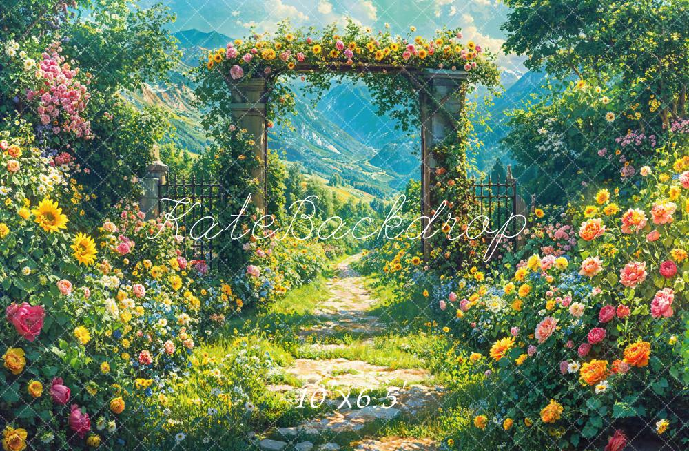 Kate Spring Flower Arch Garden Path Backdrop Designed by Emetselch - Image 4