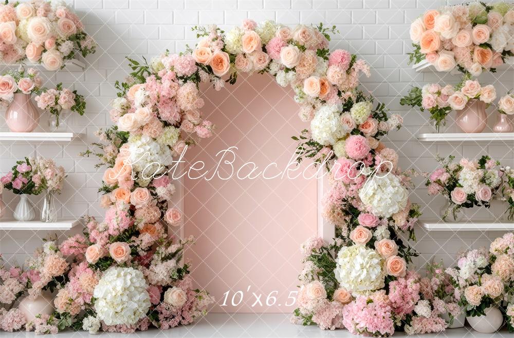 Kate Spring Flower Arch Pink Backdrop Designed by Mini MakeBelieve - Image 4
