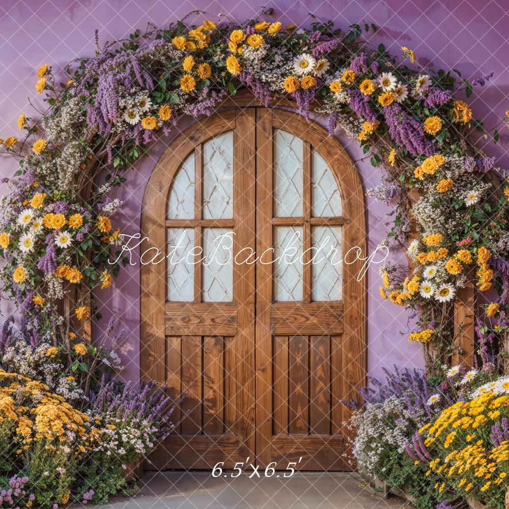 Kate Spring Flower Arch Purple Door Backdrop Designed by Emetselch - Image 2