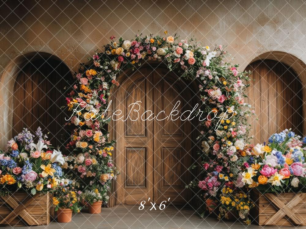 Kate Spring Flower Arch Rustic Door Backdrop Designed by Mini MakeBelieve - Image 3
