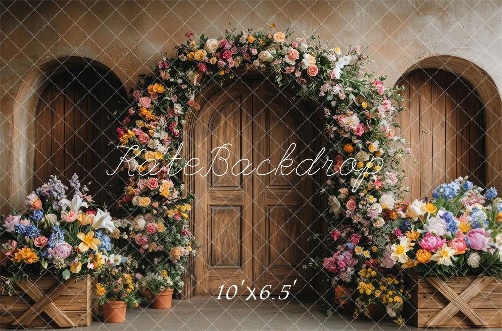 Kate Spring Flower Arch Rustic Door Backdrop Designed by Mini MakeBelieve - Image 4
