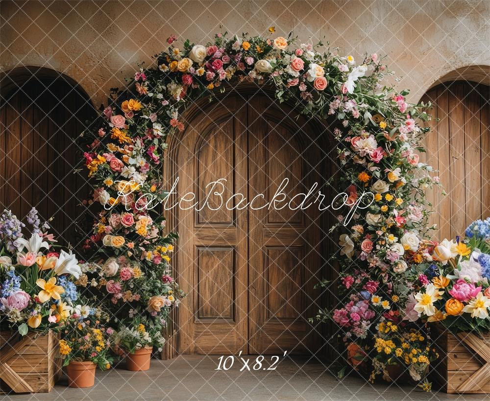 Kate Spring Flower Arch Rustic Door Backdrop Designed by Mini MakeBelieve - Image 5