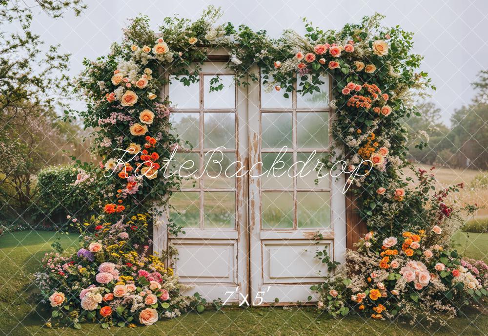 Kate Spring Flower Arch Vintage Door Backdrop Designed by Emetselch - Image 2
