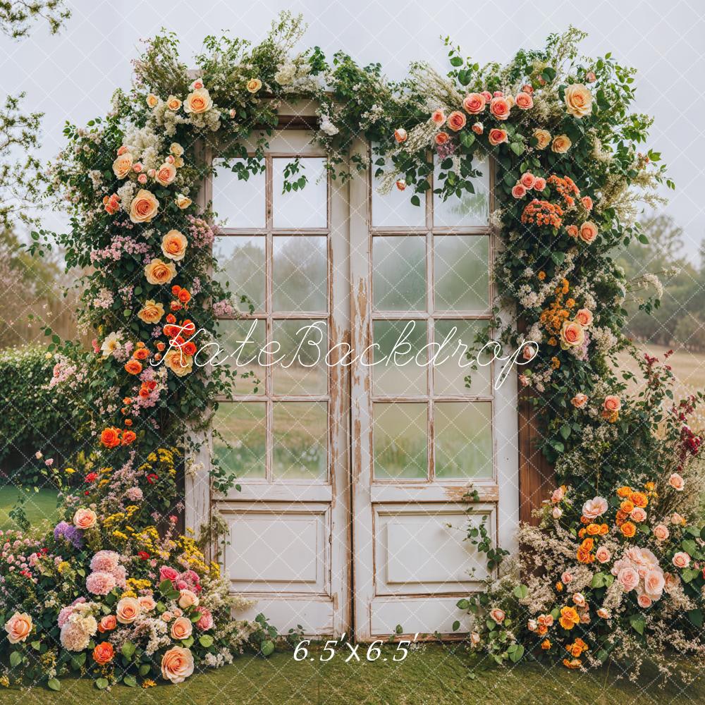 Kate Spring Flower Arch Vintage Door Backdrop Designed by Emetselch - Image 4