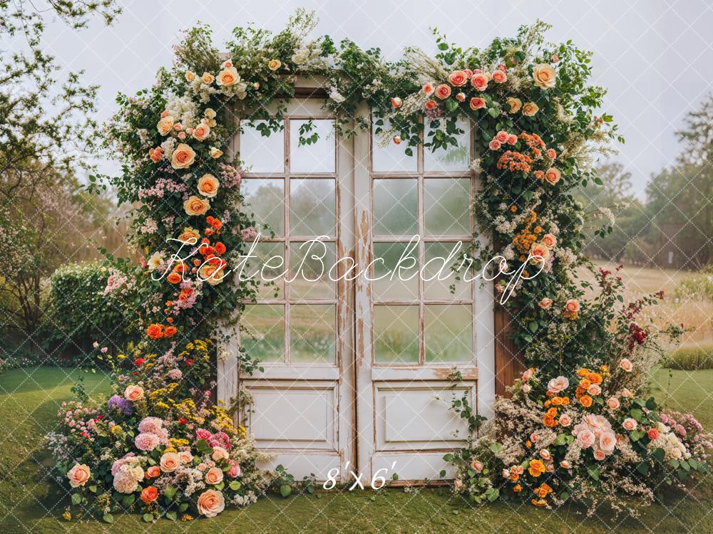 Kate Spring Flower Arch Vintage Door Backdrop Designed by Emetselch - Image 5
