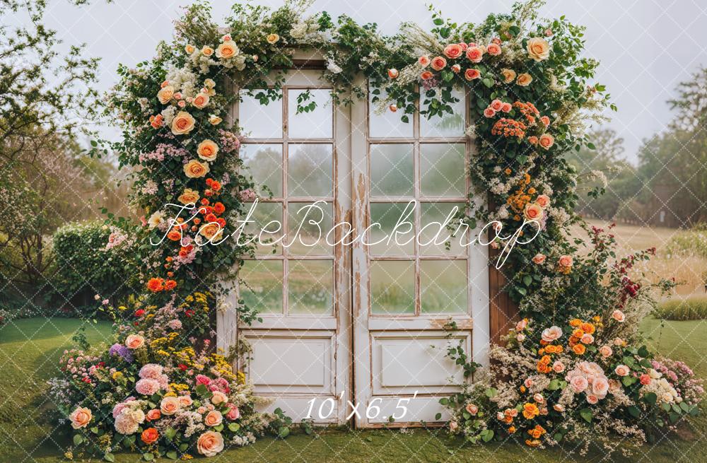 Kate Spring Flower Arch Vintage Door Backdrop Designed by Emetselch - Image 6