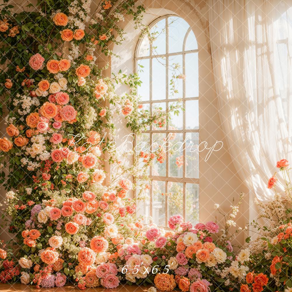 Kate Spring Flower Arch Window Sunlight Backdrop Designed by Emetselch - Image 2