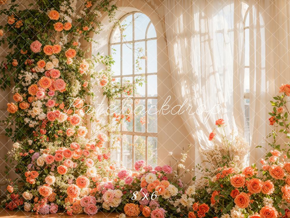Kate Spring Flower Arch Window Sunlight Backdrop Designed by Emetselch - Image 3