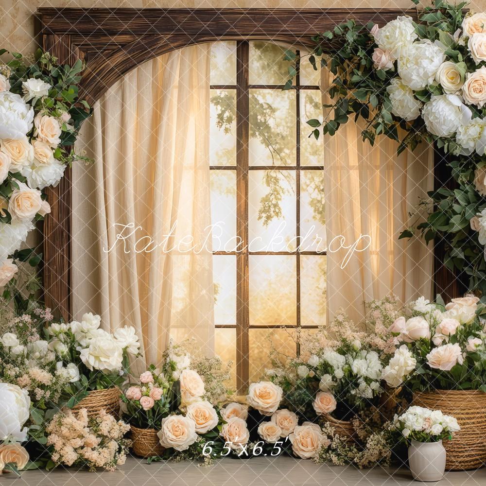 Kate Spring Flower Arch Window Warm Backdrop Designed by Mini MakeBelieve - Image 2