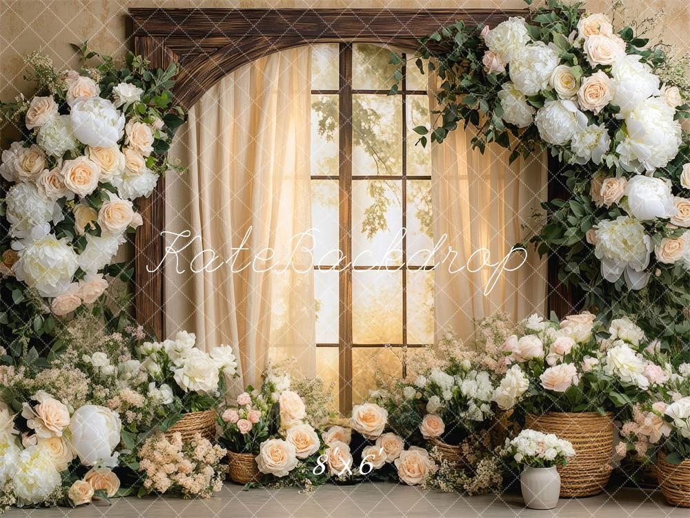 Kate Spring Flower Arch Window Warm Backdrop Designed by Mini MakeBelieve - Image 3