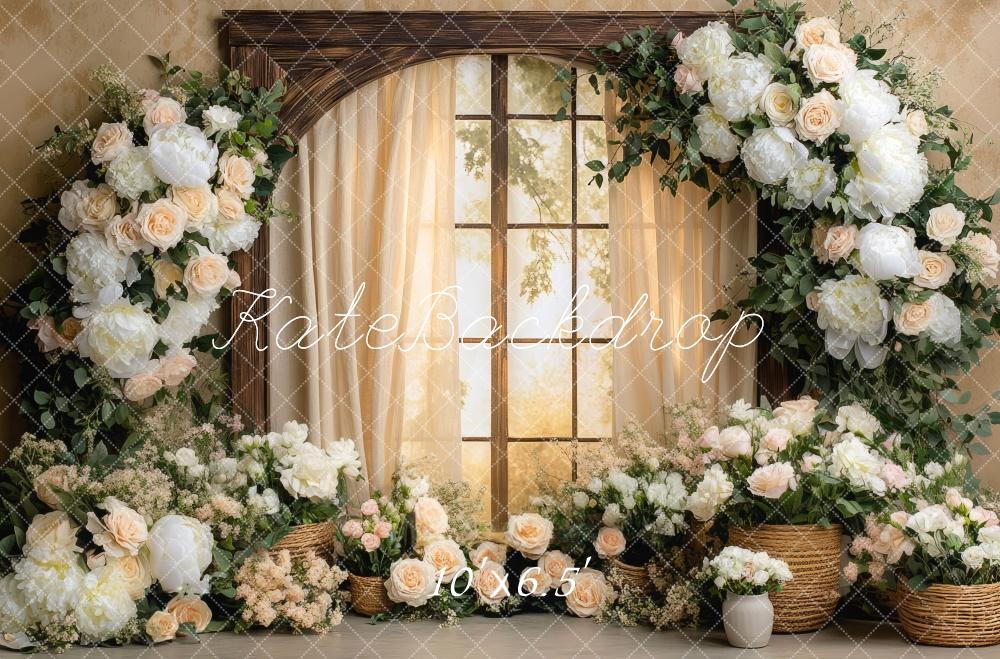 Kate Spring Flower Arch Window Warm Backdrop Designed by Mini MakeBelieve - Image 4