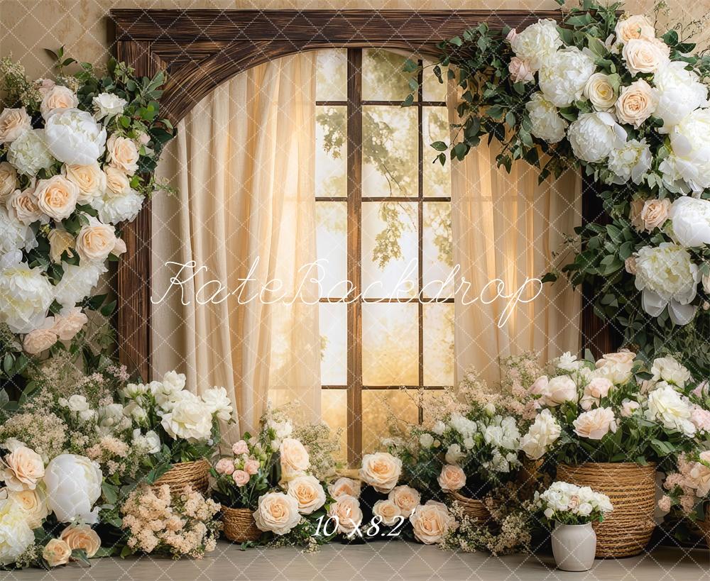 Kate Spring Flower Arch Window Warm Backdrop Designed by Mini MakeBelieve - Image 5