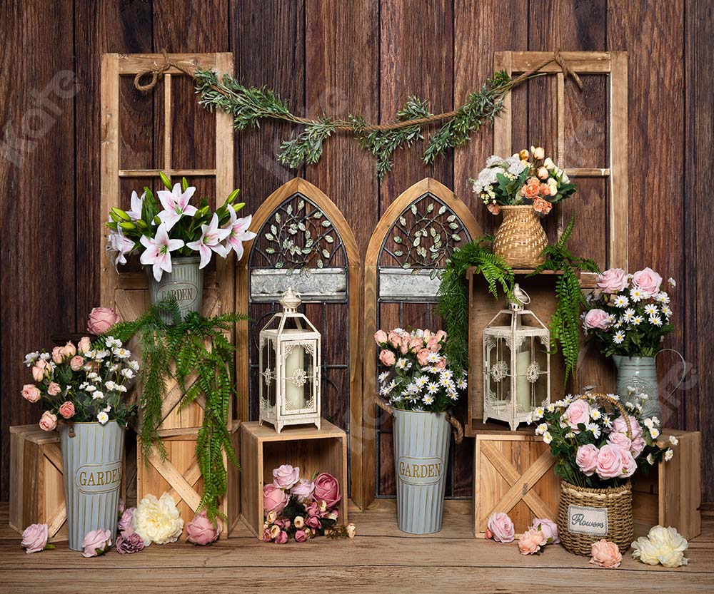 Kate Spring Flower Backdrop Wood Wall Designed by Emetselch - Image 3