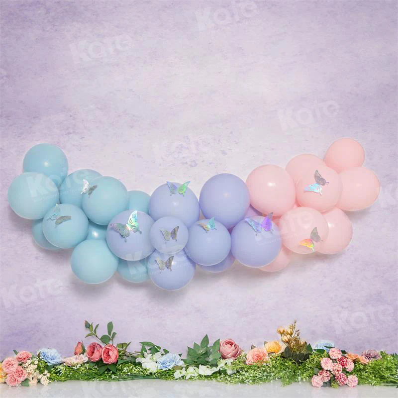 Kate Spring Flower Butterfly Balloons Backdrop for Photography - Image 2