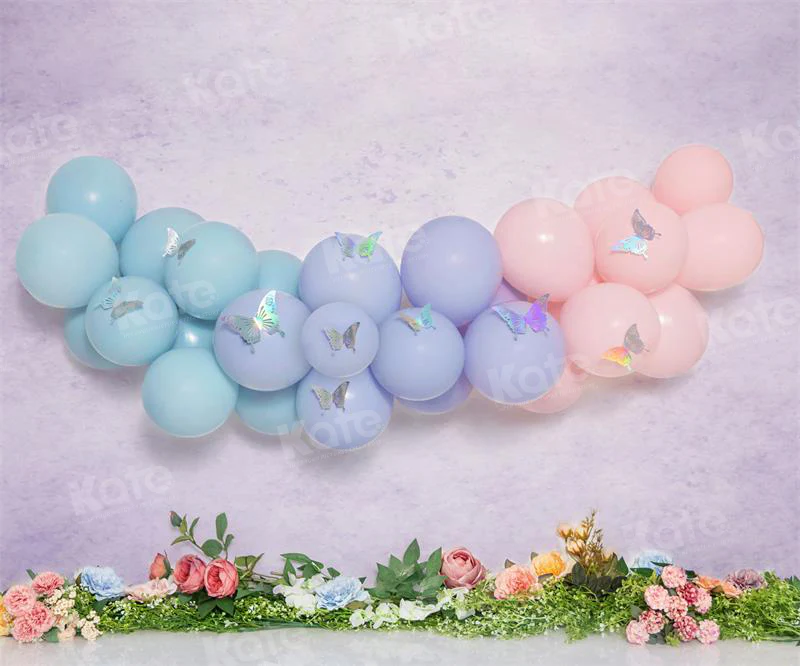 Kate Spring Flower Butterfly Balloons Backdrop for Photography - Image 3
