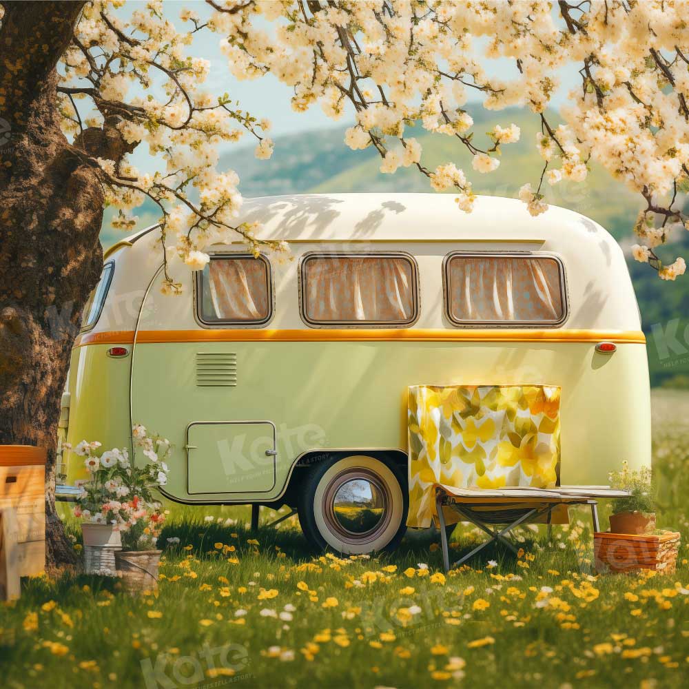 Kate Spring Flower Camping Car Backdrop Designed by Emetselch - Image 2
