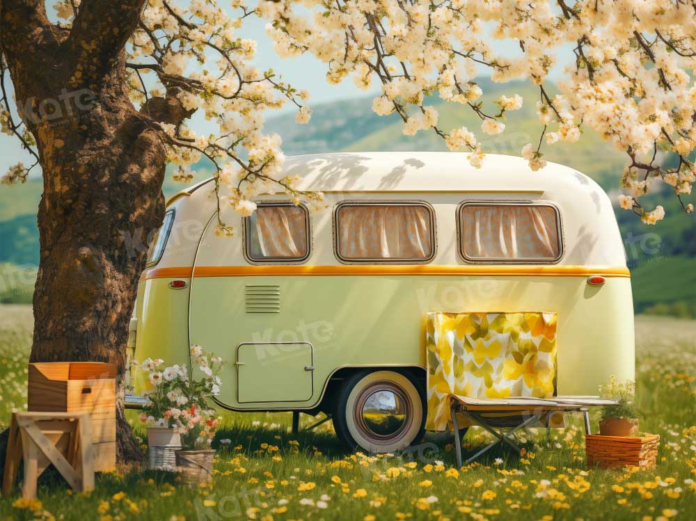 Kate Spring Flower Camping Car Backdrop Designed by Emetselch - Image 3