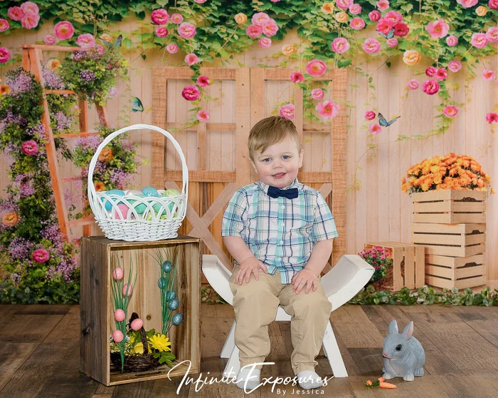 Kate Spring Flower Garden Wood Door Backdrop Designed By Ava Lee - Image 4