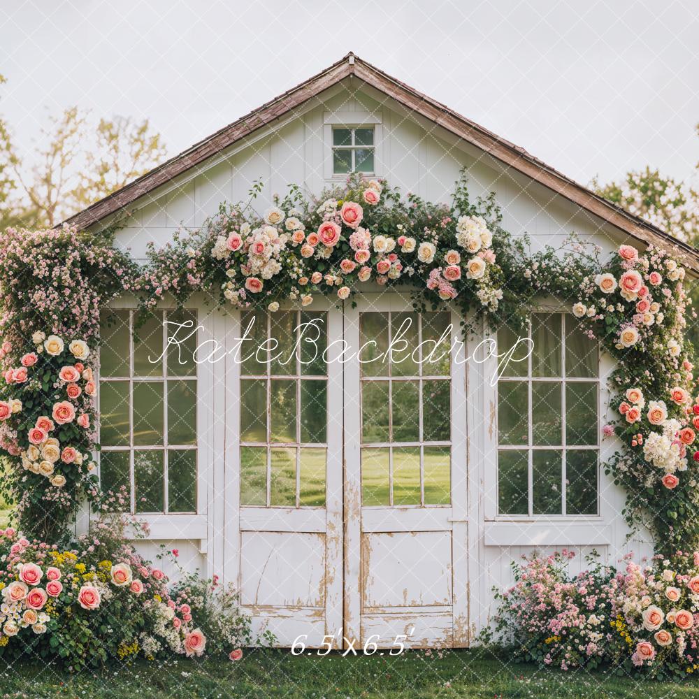 Kate Spring Flower House Rustic Garden Backdrop Designed by Emetselch - Image 6