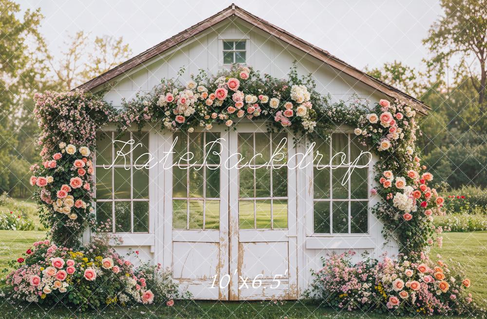 Kate Spring Flower House Rustic Garden Backdrop Designed by Emetselch - Image 8