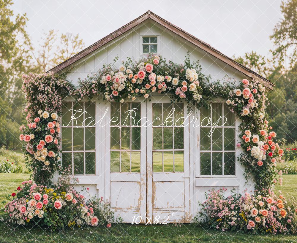 Kate Spring Flower House Rustic Garden Backdrop Designed by Emetselch - Image 9