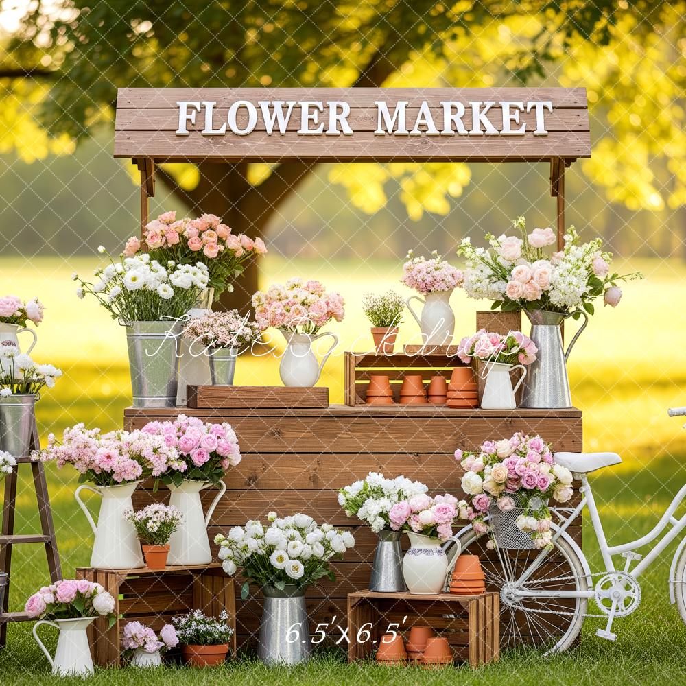 Kate Spring Flower Market Bicycle Garden Backdrop Designed by Patty Robert - Image 2