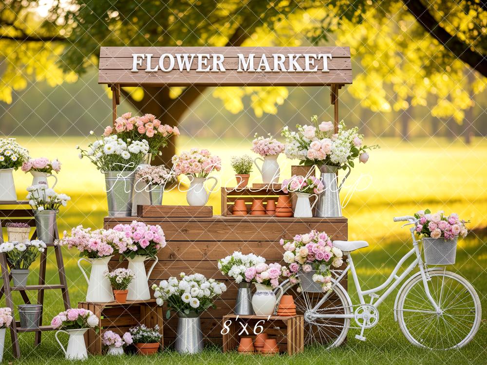 Kate Spring Flower Market Bicycle Garden Backdrop Designed by Patty Robert - Image 3