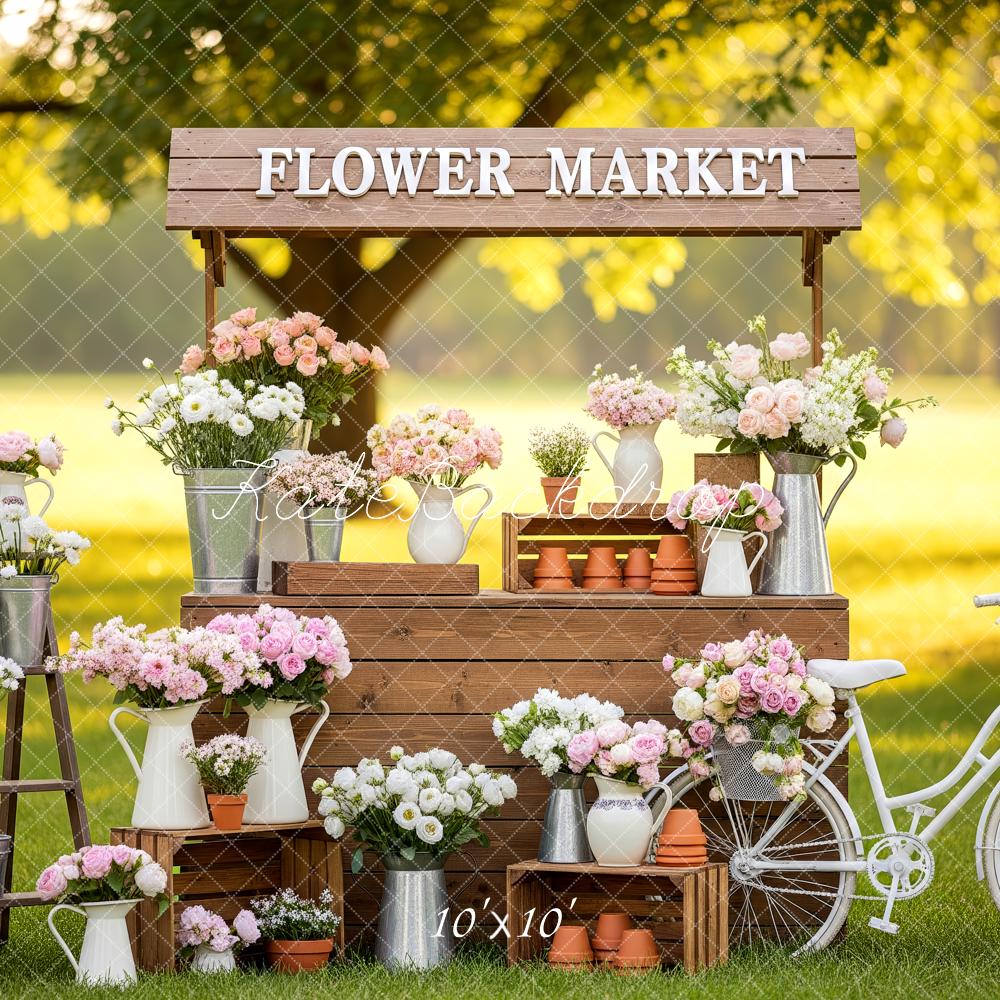 Kate Spring Flower Market Bicycle Garden Backdrop Designed by Patty Robert - Image 7