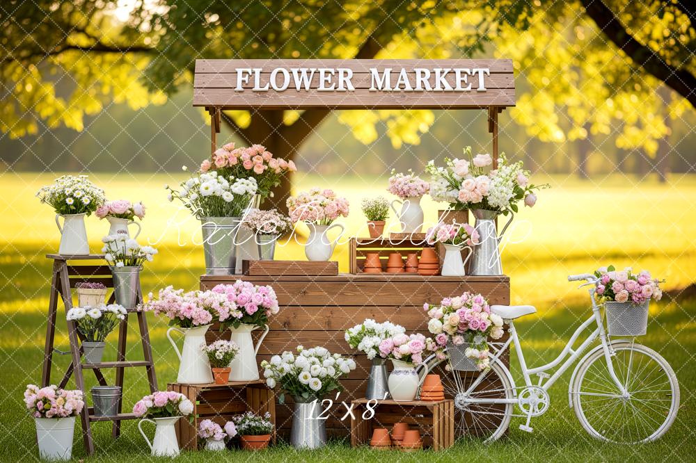 Kate Spring Flower Market Bicycle Garden Backdrop Designed by Patty Robert - Image 8