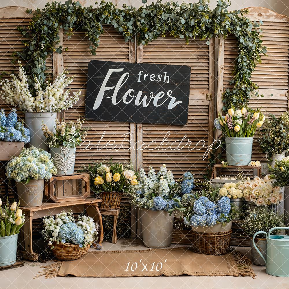 Kate Spring Flower Market Rustic Shutters Backdrop Designed by Emstselch - Image 7