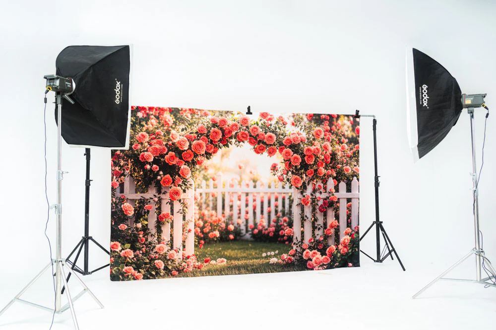 Kate Spring Flower Pink Rose Garden Backdrop Designed by Emetselch - Image 3