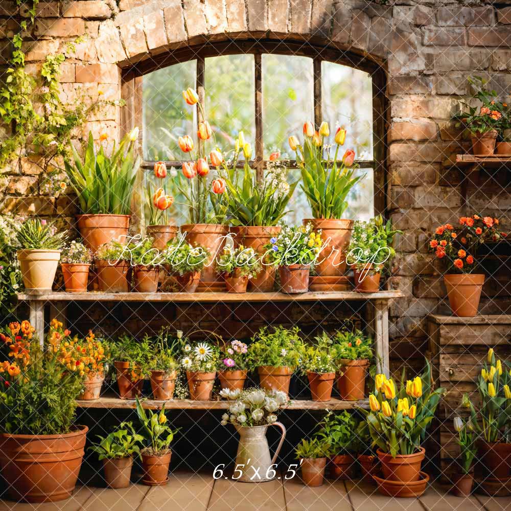 Kate Spring Flower Plant Window Room Backdrop Designed by Emetselch - Image 6