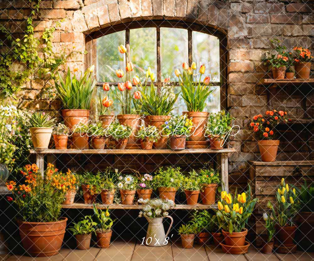 Kate Spring Flower Plant Window Room Backdrop Designed by Emetselch - Image 9