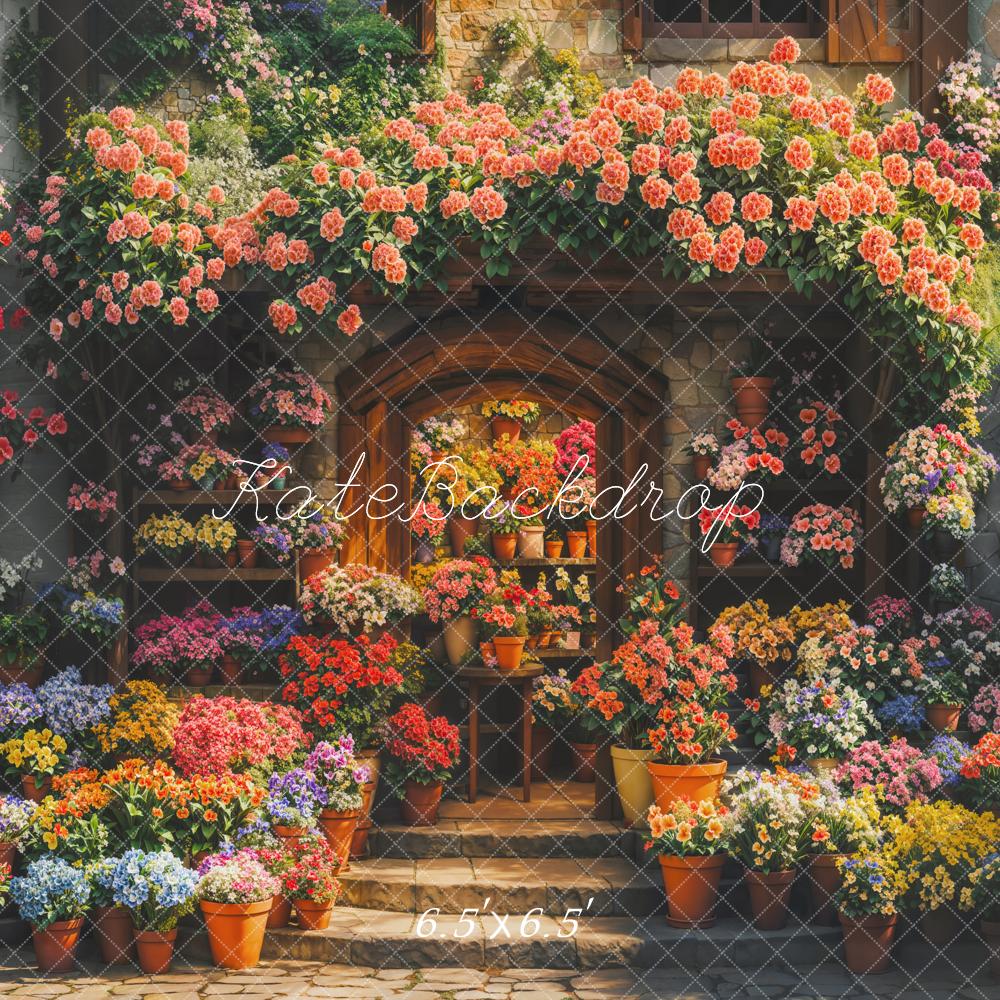 Kate Spring Flower Shop Arch Sunlight Backdrop Designed by Emetselch - Image 2