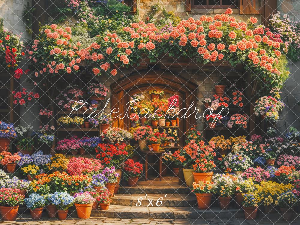 Kate Spring Flower Shop Arch Sunlight Backdrop Designed by Emetselch - Image 3