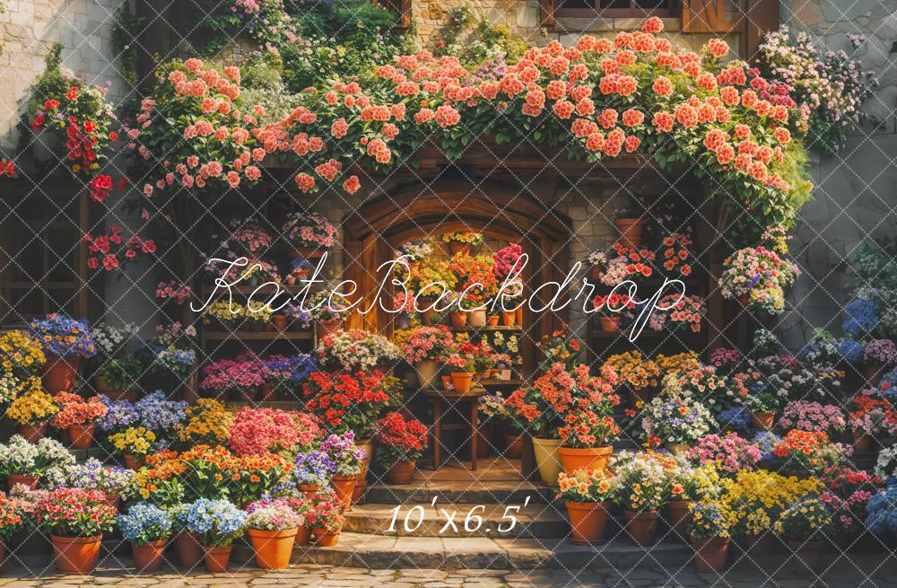 Kate Spring Flower Shop Arch Sunlight Backdrop Designed by Emetselch - Image 4