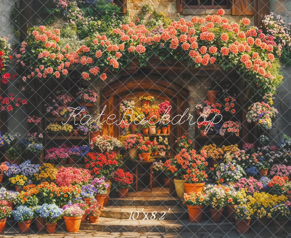 Kate Spring Flower Shop Arch Sunlight Backdrop Designed by Emetselch - Image 5