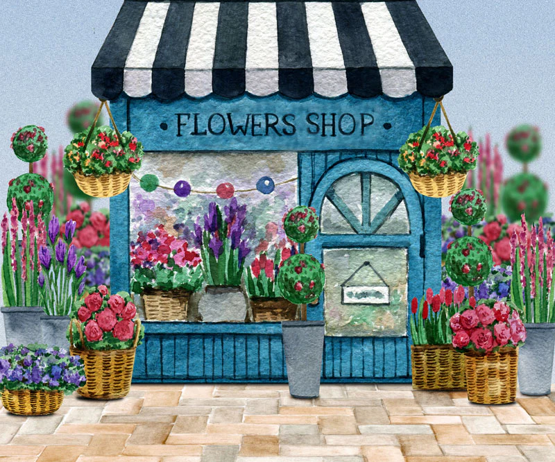 Kate Spring Flower Shop Backdrop Designed By Claire - Image 6