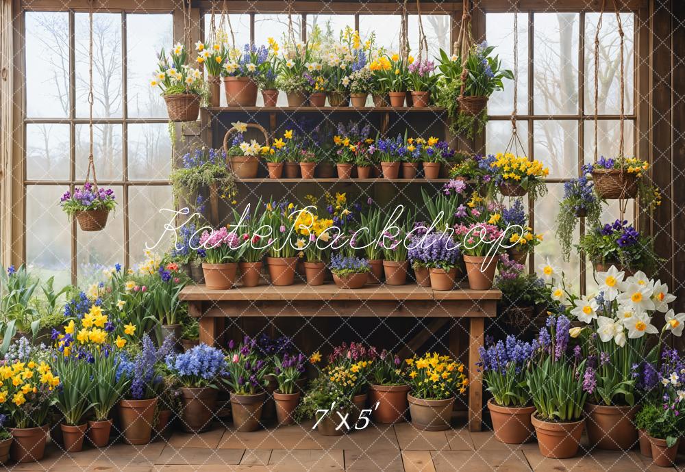 Kate Spring Flower Window Garden Backdrop Designed by Emetselch - Image 2