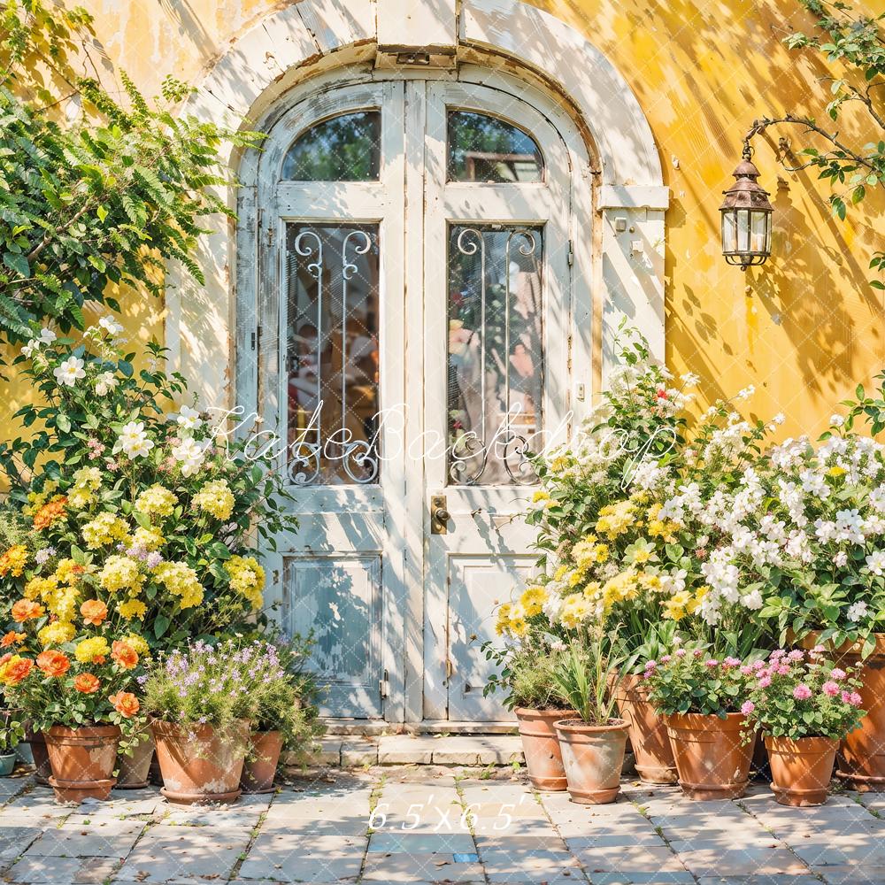Kate Spring Flower Yellow Wall Arched Door Backdrop Designed by GQ - Image 2