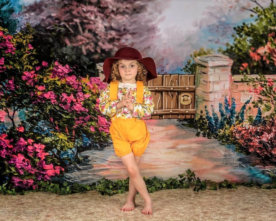 Kate Spring Flowers and Fence Children Backdrop for Photography Designed by JFCC - Image 3